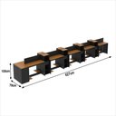 Ver imagem 6 de Estação de Trabalho 10 Lugares Office Smart 10 Mesas 8 Armários 1 Aparador - Preto e Cedro