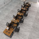 Ver imagem 1 de Estação de Trabalho 10 Lugares Office Smart 10 Mesas 8 Armários 1 Aparador - Preto e Cedro