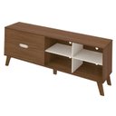 Ver imagem 2 de Rack Bancada Tv 75 Pol Mdf 2 Gavetas Arly Off White Pinho
