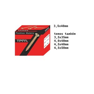 Parafuso Chipboard Philips para Madeira 3,5x40 Mm Caixa 500 Un.