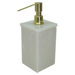 Saboneteira Líquida Plus Decor Gold Latão Travertino
