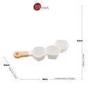 Ver imagem 3 de Petisqueira Tripla Porcelana C/cabo Bambu Branco 36x15x5cm
