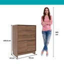 Ver imagem 6 de Cômoda 3 Gavetas 2 Portas Quarto 1112 Carraro Freijó