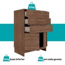 Ver imagem 5 de Cômoda 3 Gavetas 2 Portas Quarto 1112 Carraro Freijó