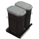Ver imagem 1 de Lixeira Dupla Suporte Deslizante 15 Litros Elite 47x33x48cm Aramado Preto Fosco Embutir Móveis