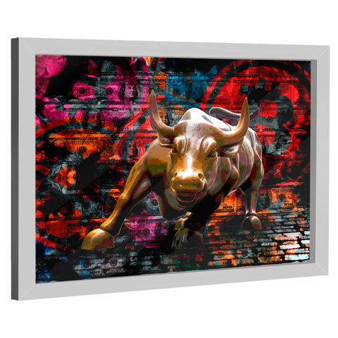 Quadro Decorativo Touro de Wall Street Bitcoin