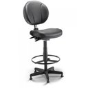 Ver imagem 4 de Cadeira Caixa Operativa Executiva com Costura Backsystem Plaxmetal Couro Ecológico Preta