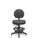 Ver imagem 1 de Cadeira Caixa Operativa Executiva com Costura Backsystem Plaxmetal Couro Ecológico Preta