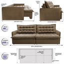 Ver imagem 3 de Sofá Cama Retrátil Reclinável 2.55m Cama Inbox Versátil com Pillow Top e Molas Velusoft Castor