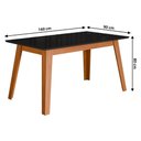 Ver imagem 3 de Mesa de Jantar com Vidro 6 Lugares Multimóveis Cr50230 Cinamomo/preto