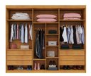 Ver imagem 2 de Guarda Roupa Casal 6 Portas 6 Gavetas Ripado 273cm Moscou Cinamomo/Off White - Benetil