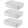 Kit 3 Caixas Organizadoras com Tampa Branca Crippa 11l Empil - 1