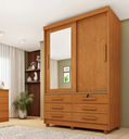 Ver imagem 1 de Guarda Roupa Chicago 2 Portas com Espelho e Pés Móveis Tcil
