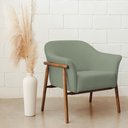 Ver imagem 2 de Poltrona Sala de Estar Luna Base Madeira Castanho Poliéster Verde - Nexta Casa