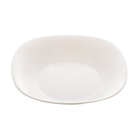 Prato Fundo de Vidro Opalino Carine White 21cm Lyor