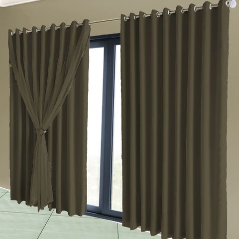 cortina blackout corta luz Lisboa 6,00 x 2,60 c/voal marrom