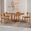 Ver imagem 1 de Conjunto de Mesa de Jantar Vitoria Tampo Laminado 120cm Barril 4 Cadeiras Bellini