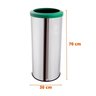 Lixeira Grande Inox Aro Esmaltado 50 Litros Cesto De Lixo - Verde - 2