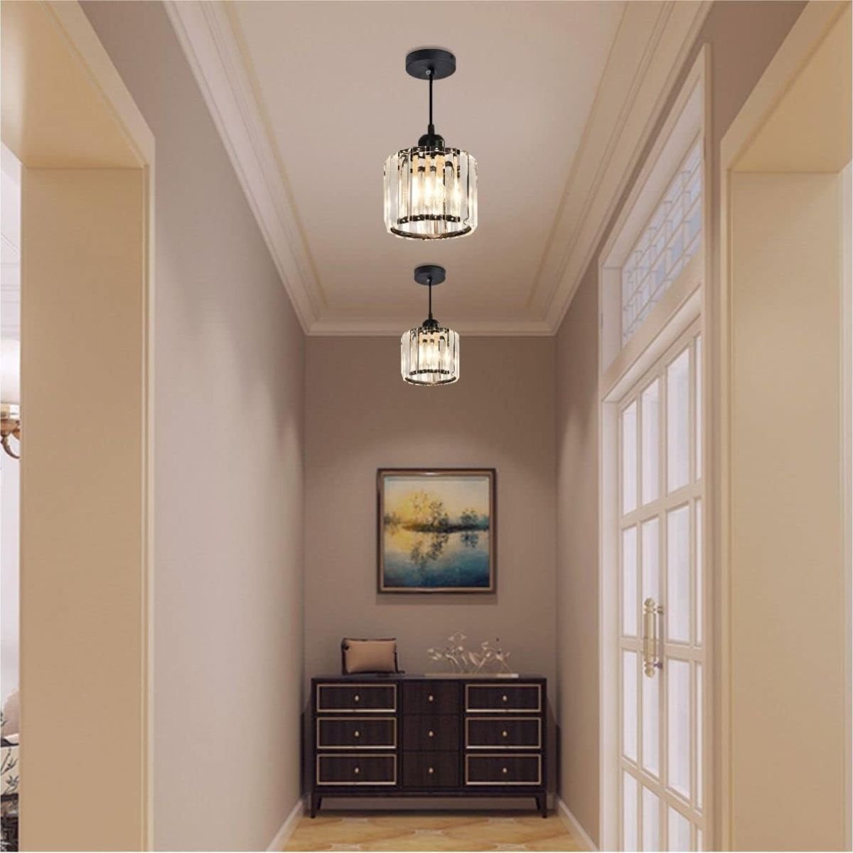 Luminária Lustre Pendente Teto 13cm Cristal Metal Gimpo Kjdd-e-001 Cor:preto - 10