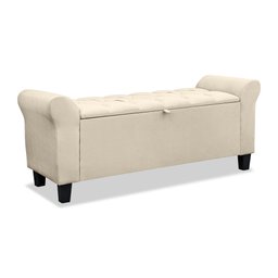 Divã Recamier Baú 1.30 para Cama de Casal Dubai Pávia Areia - Lh Móveis - 2