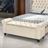 Divã Recamier Baú 1.30 para Cama de Casal Dubai Pávia Areia - Lh Móveis - 1