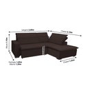 Ver imagem 2 de Sofá Istambul 2.60x2.10m Retrátil e Reclinável com Chaise - Marrom