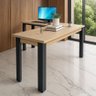 Mesa em L 150x150 Home Office Estudo Preta ou Mel Clickforte Marrom - 9