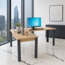 Ver imagem 3 de Mesa em L 150x150 Home Office Estudo Preta ou Mel Clickforte Marrom