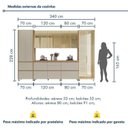 Ver imagem 3 de Cozinha Rainha 6 Peças 10 Portas Cristaleira Reflecta 100% MDF Bege/Greige