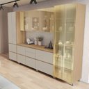 Ver imagem 1 de Cozinha Rainha 6 Peças 10 Portas Cristaleira Reflecta 100% MDF Bege/Greige