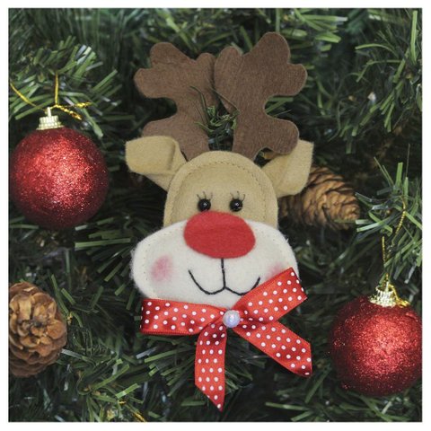 Enfeite Pendente para Árvore de Natal Rena 13cm 18 Unidades