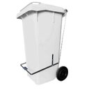 Ver imagem 3 de Lixeira 120l Retangular C/ Pedal E Rodas Branco Lar Plasticos 45