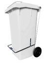 Ver imagem 3 de Lixeira 120l Retangular C/ Pedal E Rodas Branco Lar Plasticos 45
