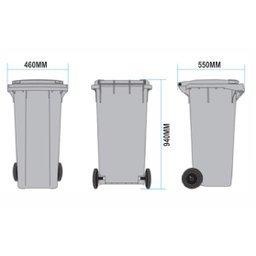 Lixeira 120l Retangular C/ Pedal E Rodas Branco Lar Plasticos 45 - 2