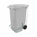 Ver imagem 1 de Lixeira 120l Retangular C/ Pedal E Rodas Branco Lar Plasticos 45