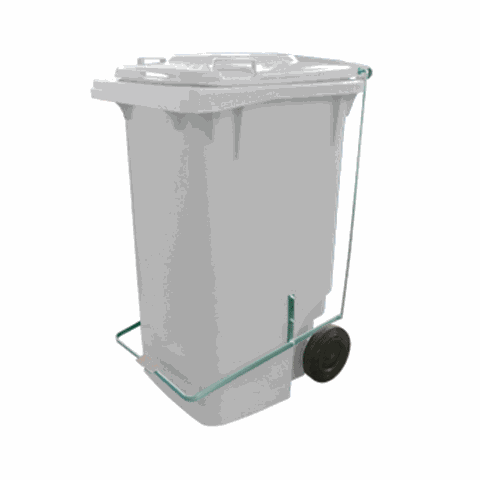 Lixeira 120l Retangular C/ Pedal E Rodas Branco Lar Plasticos 45