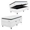 Cama Box Baú Colchão Solteiro Molas Ensacadas City Pillow Top 88x188x64cm Linho Branco / Preto - 3