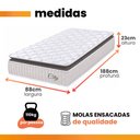 Ver imagem 4 de Cama Box Baú Colchão Solteiro Molas Ensacadas City Pillow Top 88x188x64cm Branco / Preto