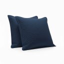 Ver imagem 1 de Kit 2 Porta Travesseiro Matelado Microfibra - Azul Marinho