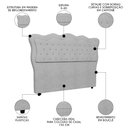Ver imagem 3 de Cabeceira Casal King Cama Box 195cm Oregon I02 Bouclê Cinza - Mpozenato