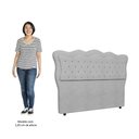 Ver imagem 5 de Cabeceira Casal King Cama Box 195cm Oregon I02 Bouclê Cinza - Mpozenato