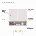 Ver imagem 5 de Armário Aéreo Multiuso Lux 80cm 100%mdf 02 Portas com Nicho Integrado Branco - Abmaza
