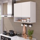 Ver imagem 7 de Armário Aéreo Multiuso Lux 80cm 100%mdf 02 Portas com Nicho Integrado Branco - Abmaza