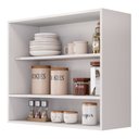 Ver imagem 3 de Armário Aéreo Multiuso Lux 80cm 100%mdf 02 Portas com Nicho Integrado Branco - Abmaza