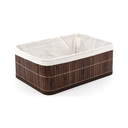 Ver imagem 3 de Cesto Organizador Dobravel Bambu Escuro 33x23x12 Mimo Style