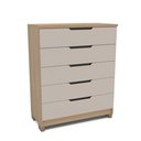 Ver imagem 3 de Cômoda 5 Gavetas 100% MDF Barcelona Bege/Off White/Carvalho