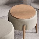 Ver imagem 6 de Puff Dual 2 em 1 Vira Mesa Lateral Banco Apoio Sala Estar Sala Tv Varanda Decoração - Cinza Linho