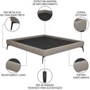 Ver imagem 3 de Cama Casal Queen com Cabeceira 165cm Pés Metálicos Elisa S05 Linho Bege - Mpozenato