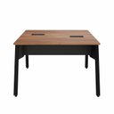 Ver imagem 1 de Mesa Escritório Plataforma 2 Pessoas 135cm com Tampo Chanfrado Industrial Executive Marrom/Nogal/Preto