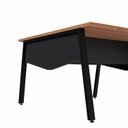Ver imagem 6 de Mesa Escritório Plataforma 2 Pessoas 135cm com Tampo Chanfrado Industrial Executive Marrom/Nogal/Preto
